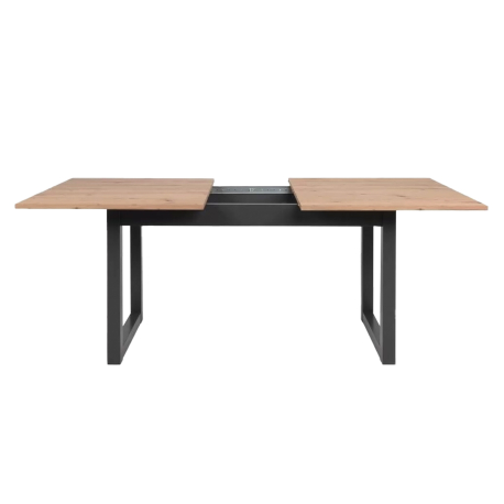 Mesa extensível DENVER (160-200 cm) - Antracite e Carvalho Artesanato