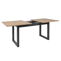 Mesa extensível DENVER (160-200 cm) - Antracite e Carvalho Artesanato