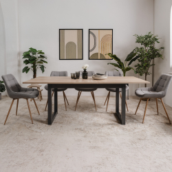 Mesa extensível DENVER (160-200 cm) - Antracite e Carvalho Artesanato Mesa extensível DENVER (160-200 cm) - Antracite e Carvalho Artesanato