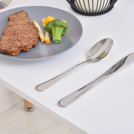 Mesa retangular DENVER II - Carvalho e Branco Mate