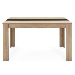 Mesa retangular DOMUS - Carvalho Artesanato e Preto