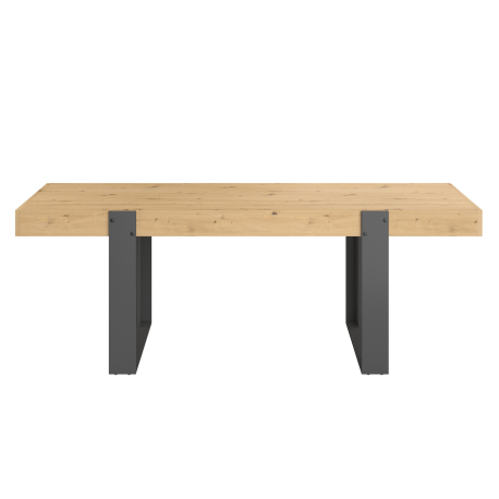 Mesa retangular TRAVIS - tampo imitação carvalho e pés em antracite Mesa retangular TRAVIS - tampo imitação carvalho e pés em antracite