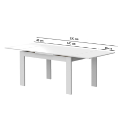 Mesa extensível FLORENÇA (140-230 cm) - Branco Mesa extensível FLORENÇA (140-230 cm) - Branco