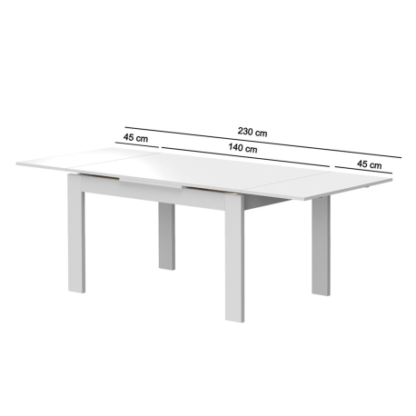Mesa extensível FLORENÇA (140-230 cm) - Branco Mesa extensível FLORENÇA (140-230 cm) - Branco