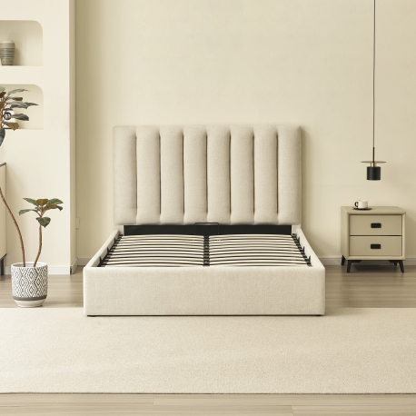 Cama de casal elevatória AUSSIE II - Bege Claro 140x190cm