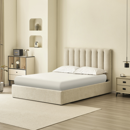 Cama de casal elevatória AUSSIE II - Bege Claro 140x190cm