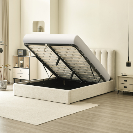 Cama de casal elevatória AUSSIE II - Bege Claro 160x200cm