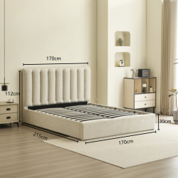 Cama de casal elevatória AUSSIE II - Bege Claro 160x200cm
