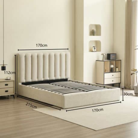 Cama de casal elevatória AUSSIE II - Bege Claro 160x200cm