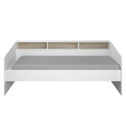 Pack cama de solteiro SLEEP + Colchão SPRING ROLLER - Branco e Carvalho Pack cama de solteiro SLEEP + Colchão SPRING ROLLER - Branco e Carvalho