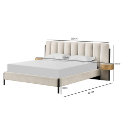 Cama de casal QUEENIE com 2 mesas de cabeceira - Double Beds