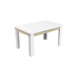Mesa extensível CHIADO (140-230cm) - Branco e Carvalho
