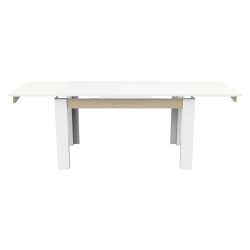 Mesa extensível CHIADO (140-230cm) - Branco e Carvalho