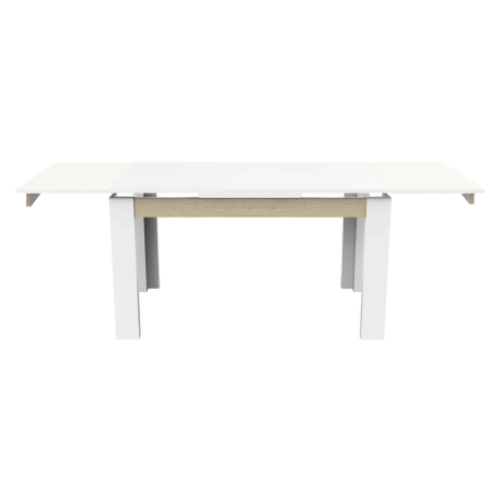 Mesa extensível CHIADO (140-230cm) - Branco e Carvalho