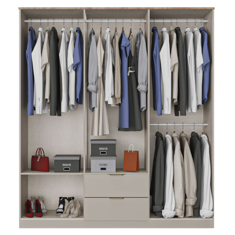 Roupeiro de 6 Portas e 2 Gavetas ALENA - Closet with Crash Doors Roupeiro de 6 Portas e 2 Gavetas ALENA - Closet with Crash Doors