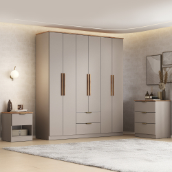 Roupeiro de 6 Portas e 2 Gavetas ALENA - Closet with Crash Doors Roupeiro de 6 Portas e 2 Gavetas ALENA - Closet with Crash Doors