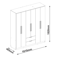 Roupeiro de 6 Portas e 2 Gavetas ALENA - Closet with Crash Doors Roupeiro de 6 Portas e 2 Gavetas ALENA - Closet with Crash Doors