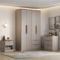 Roupeiro de 4 Portas e 2 Gavetas ALENA - Closet with Crash Doors