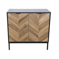 Aparador YOLANDA com 2 portas - Preto e Carvalho