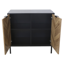 Aparador YOLANDA com 2 portas - Preto e Carvalho