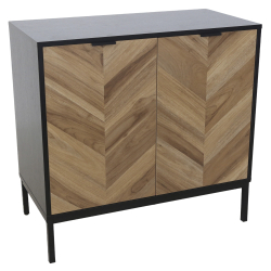 Aparador YOLANDA com 2 portas - Preto e Carvalho