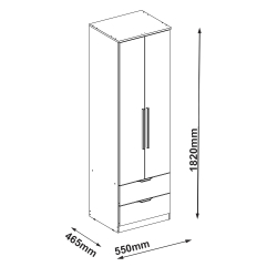 Roupeiro ALENA com 2 portas e 2 gavetas - Closet with Crash Doors