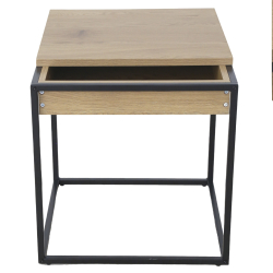 Mesa de apoio TERESA com baú - Carvalho e Preto