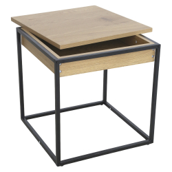 Mesa de apoio TERESA com baú - Carvalho e Preto