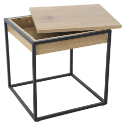 Mesa de apoio TERESA com baú - Carvalho e Preto