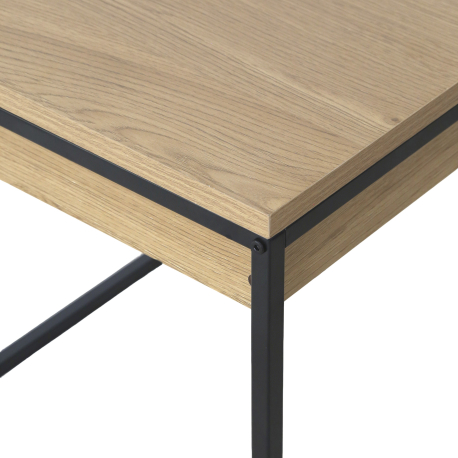 Mesa de apoio TERESA com baú - Carvalho e Preto