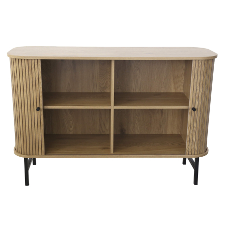 Aparador GLISS com 2 portas deslizantes - Carvalho Artesanato e Preto