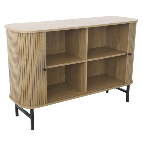 Aparador GLISS com 2 portas deslizantes - Carvalho Artesanato e Preto