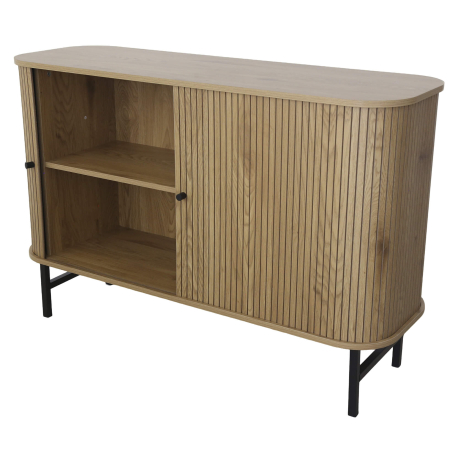 Aparador GLISS com 2 portas deslizantes - Carvalho Artesanato e Preto