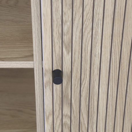 Aparador GLISS com 2 portas deslizantes - Carvalho Artesanato e Preto