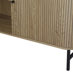 Aparador GLISS com 2 portas deslizantes - Carvalho Artesanato e Preto