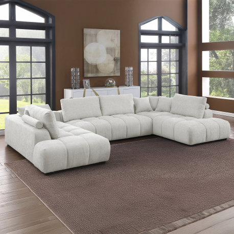 Sofá de canto CALIFORNIA com duplo chaise longue - OTE-SEA 103 OFF WHITE - BRANCO GELO Sofá de canto CALIFORNIA com duplo chaise longue - OTE-SEA 103 OFF WHITE - BRANCO GELO