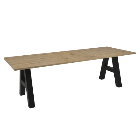 Mesa extensível GRANADA (157-234cm) - Carvalho Artesanato e Preto