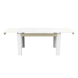 Mesa extensível CHIADO (140-230cm) - Branco e Carvalho