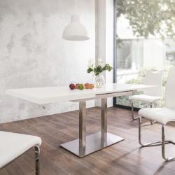 Mesa extensível QUADRATO (120-197cm) - Branco Mate