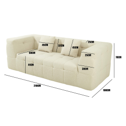 Sofás POP UP! Sofá 2 lugares LOHAN embalado a vácuo - Bege Sofás POP UP! Sofá 2 lugares LOHAN embalado a vácuo - Bege