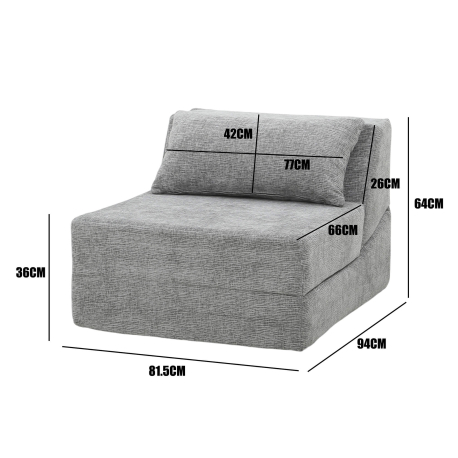Sofás POP UP! Cadeirão cama BALOO embalado a vácuo - Cinzento