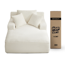 Sofás POP UP! Sofá chaise longue CHAYSE embalado a vácuo - Branco gelo