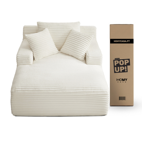 Sofás POP UP! Sofá chaise longue CHAYSE embalado a vácuo - Branco gelo