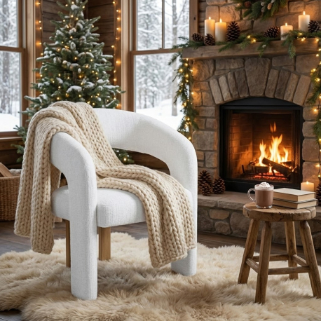 Cadeira MESSI - Branco e Carvalho Cadeira MESSI - Branco e Carvalho