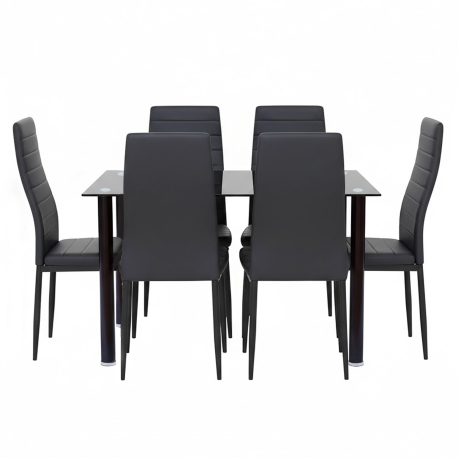 Pack mesa SHADE + 6 cadeiras ZARA II - preto Pack mesa SHADE + 6 cadeiras ZARA II - preto