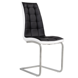 Pack mesa NAOMI + 4 cadeiras LUCAS II - branco e preto