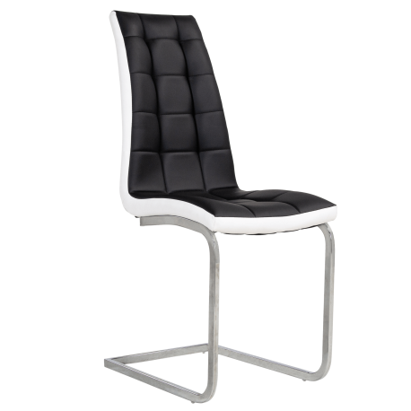 Pack mesa NAOMI + 4 cadeiras LUCAS II - branco e preto