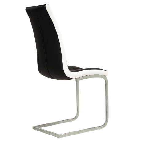 Pack mesa NAOMI + 4 cadeiras LUCAS II - branco e preto