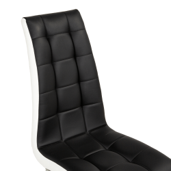 Pack mesa NAOMI + 4 cadeiras LUCAS II - branco e preto