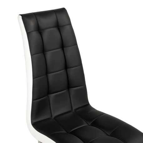 Pack mesa NAOMI + 4 cadeiras LUCAS II - branco e preto